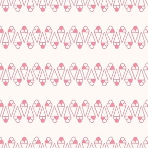 Ice Cones / small scale / pink beige stripes pattern summer vibes 