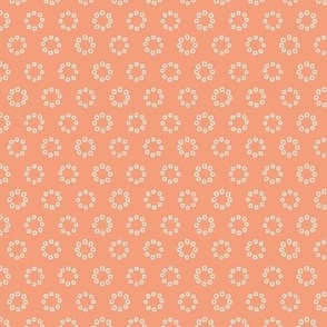 Circles / small scale / orange beige geometric playful coordinate pattern 