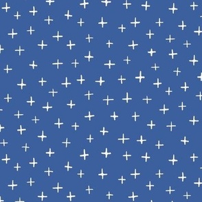 Star Gazing / medium scale / blue playful modern abstract stars night sky pattern