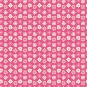 Simple Flower Rows - Pink - Small