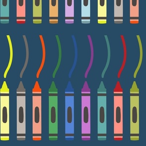 multi color crayons on navy blue wallpaper scale