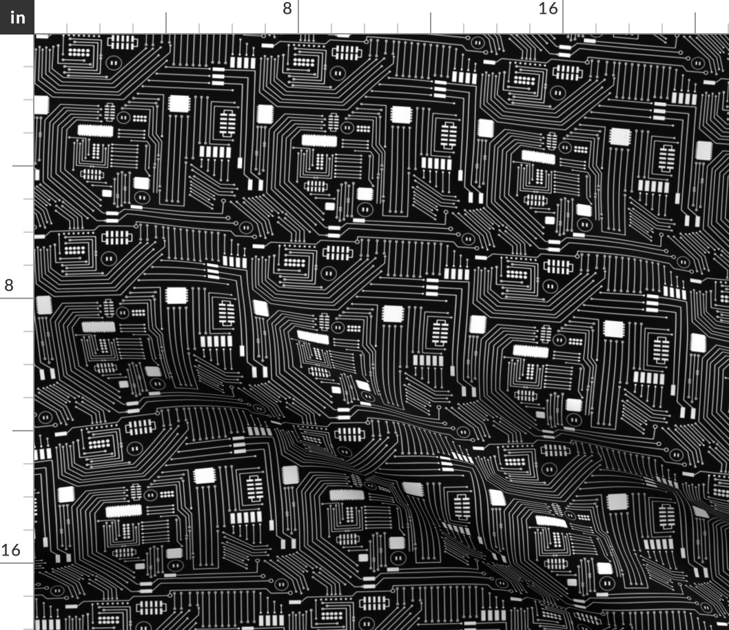 Circuit Board - Black and White