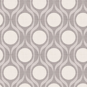 Mid century ribbons midmod vintage retro circle geometric in warm taupe grey large scale by Pippa Shaw