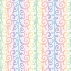 Pale Rainbow Spiral Drops - small