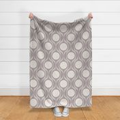 Mid century ribbons midmod vintage retro circle geometric in warm taupe grey jumbo 12 curtain duvet wallpaper scale by Pippa Shaw