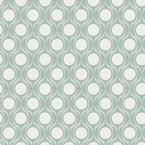 Mid century ribbons midmod vintage retro circle geometric in celadon sage full moon medium scale by Pippa Shaw