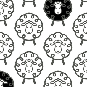 baa baa  black sheep on white wallpaper scale