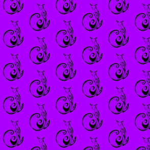 Inkblot Cat on Purple