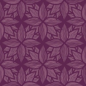Overlapping Purple Floral Line Art