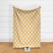 Mid century ribbons midmod vintage retro circle geometric in mustard gold blush large scale by Pippa Shaw