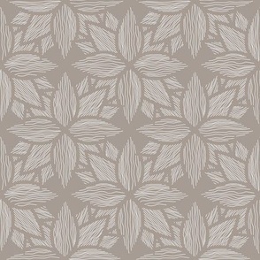 Overlapping Beige Floral Line Art