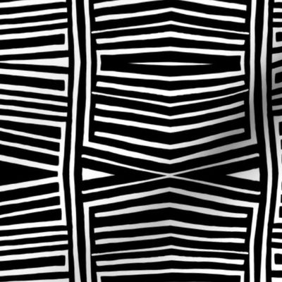 Black And White African Inspired Tribal Pattern 5 Smaller Scale