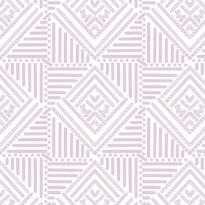 lavender geometric pattern on white - small scale