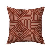 redbrown geometric pattern on a lighter brown - small scale