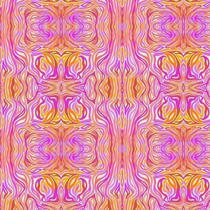 Psychedelic Zebra (mirror) 5.25" - pink, orange, purple (ST2023PZM)