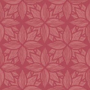 Overlapping Red Floral Line Art