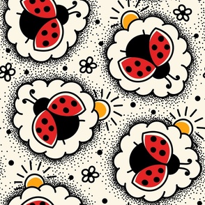 2761 A Extra Large - hand drawn ladybugs