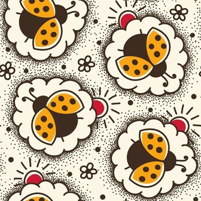 2761 B Extra Large - hand drawn ladybugs