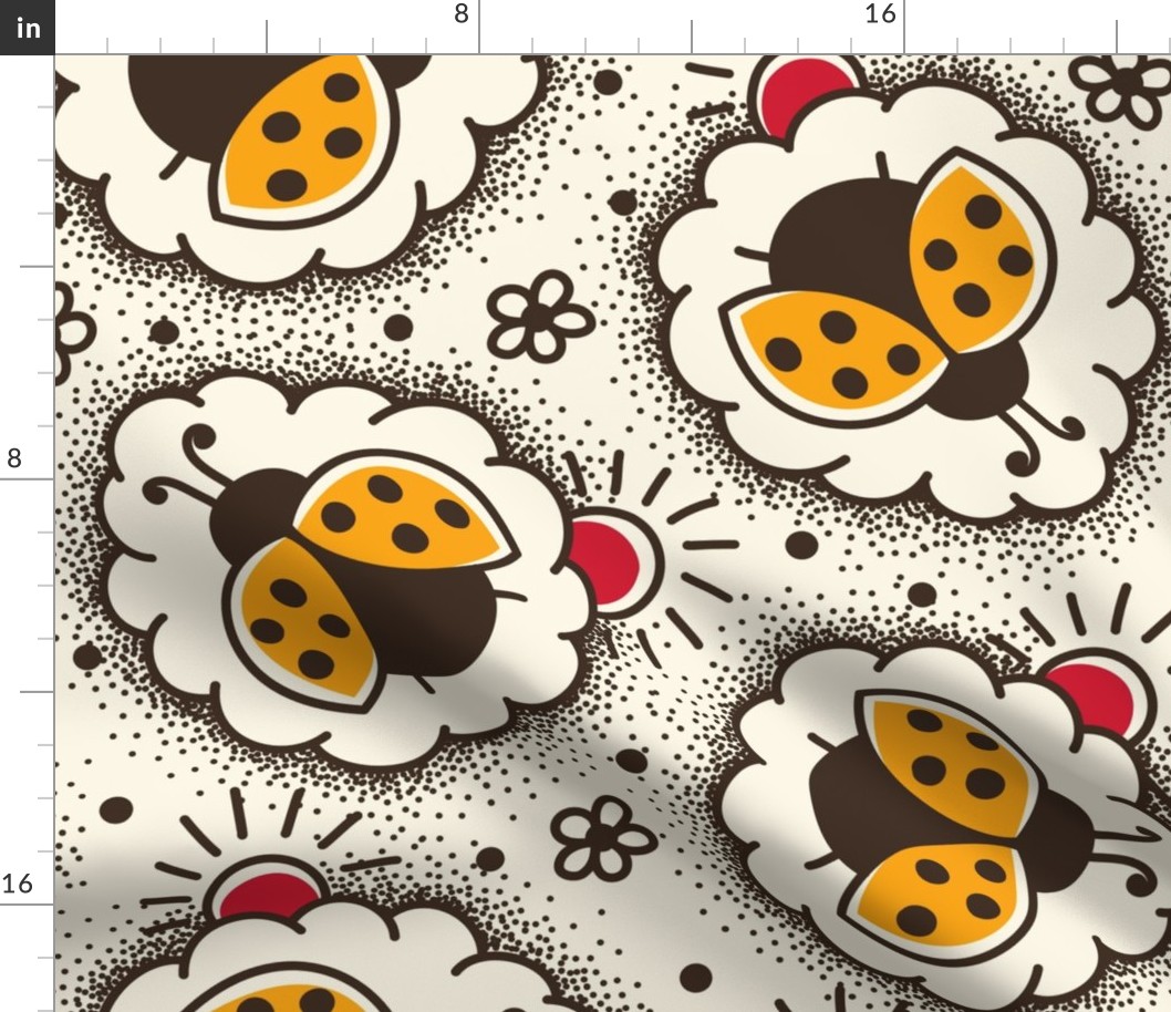 2761 B Extra Large - hand drawn ladybugs