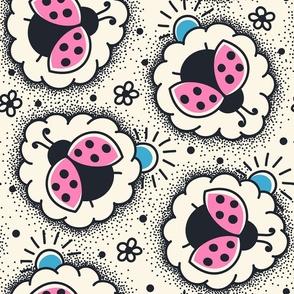 2761 D Extra Large - hand drawn ladybugs