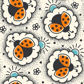 2761 E Extra Large - hand drawn ladybugs