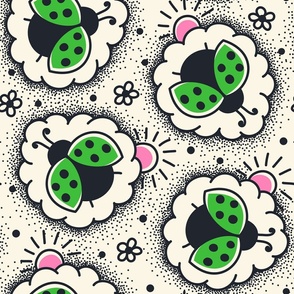 2761 F Extra Large - hand drawn ladybugs