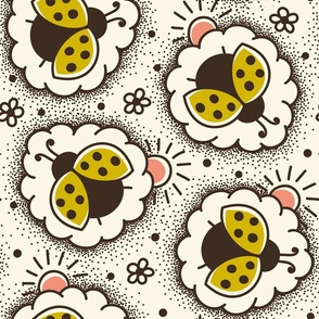 2761 G Extra Large - hand drawn ladybugs