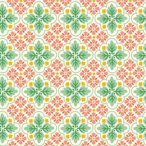 vintage style tile pattern cottage floral farmhouse floral bespoke retro geometric Terri Conrad Designs copy