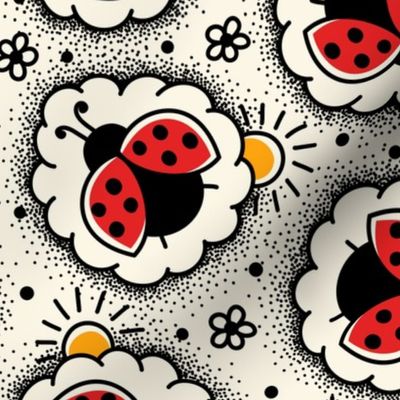 2761 A Large - hand drawn ladybugs