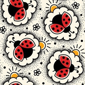 2761 A Large - hand drawn ladybugs