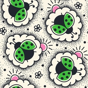 2761 F Large - hand drawn ladybugs