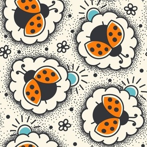 2761 E Large - hand drawn ladybugs