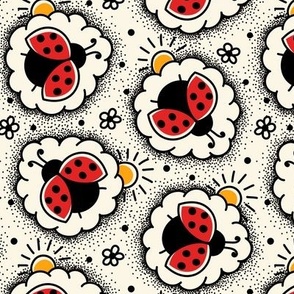 2761 A Medium - hand drawn ladybugs