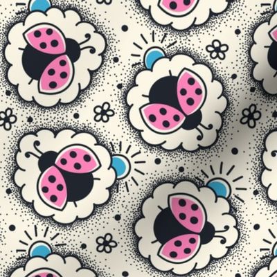 2761 D Medium - hand drawn ladybugs