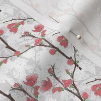Flowering Quince Branch - White Small