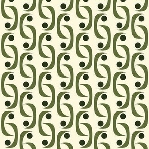 earthy green interlock shape  small scale