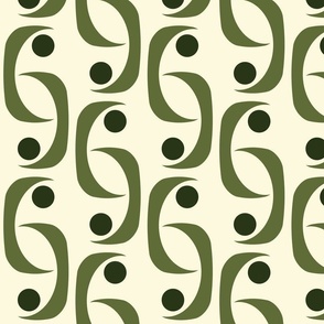 earthy green interlock shape wallpaper scale