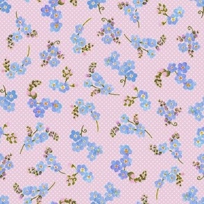 Forget-Me-Nots Ditsy - Pink Mini