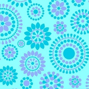 277 Circles Dots plum turquoise