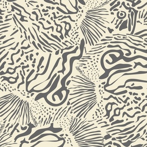 l - abstract fish print - dim grey