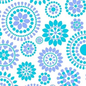 277 Circles Dots plum turquoise and blue
