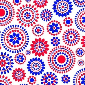 277 Circles Dots red white blue