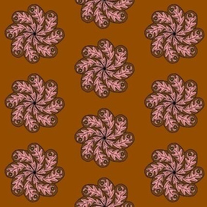 chocolate and pink paisley flower