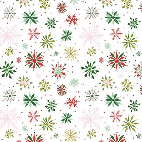 Christmas Snowflakes on White Background