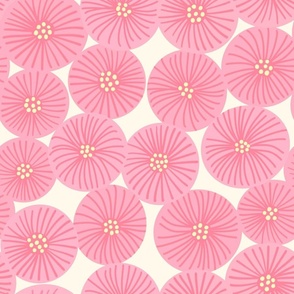 Lazy Daisies - rose pink/cream