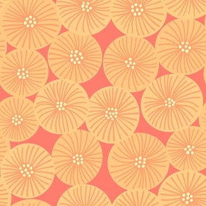 Lazy Daisies - mango/coral