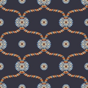 Blue Rope Fabric, Wallpaper and Home Decor