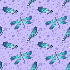 dragonfly purple stars 