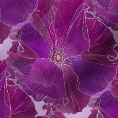 Purple Petunias-21x18