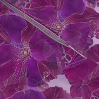 Purple Petunias-21x18
